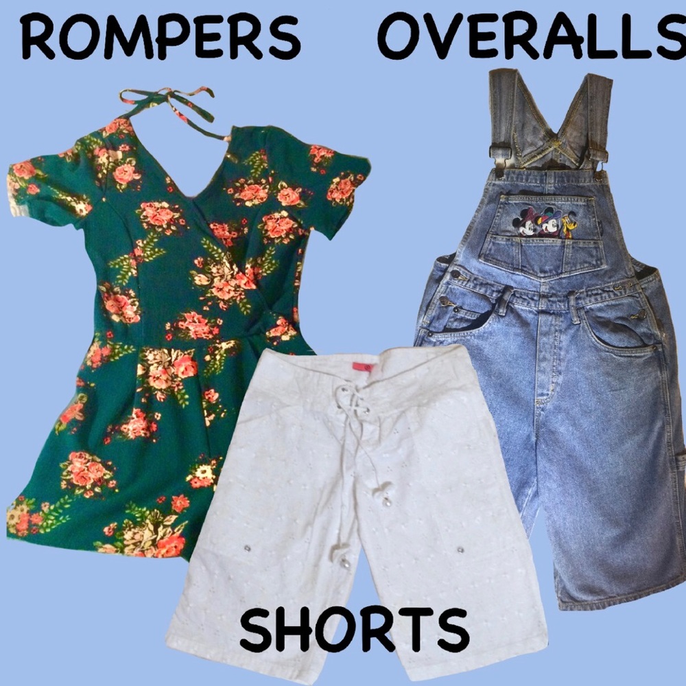 Check out a variety of Rompers, Overalls, Shorts